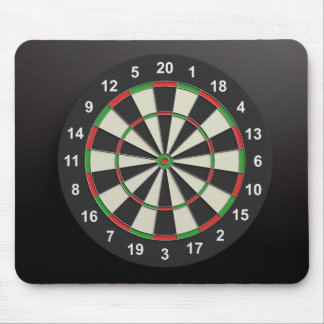 Colourful darts board on black background mouse pad