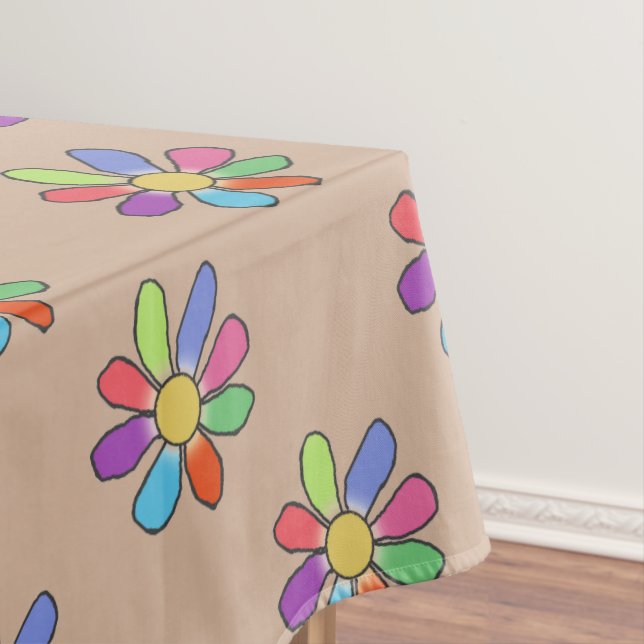 Colourful Day Large Floral Pattern Tablecloth (In Situ)