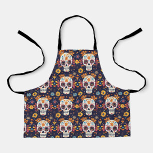 Colourful day of the dead sugar skull apron