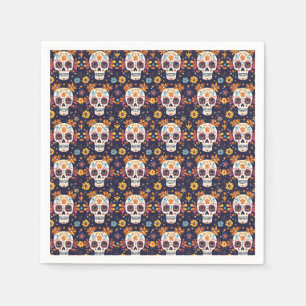 Colourful day of the dead sugar skull seamless pat napkin