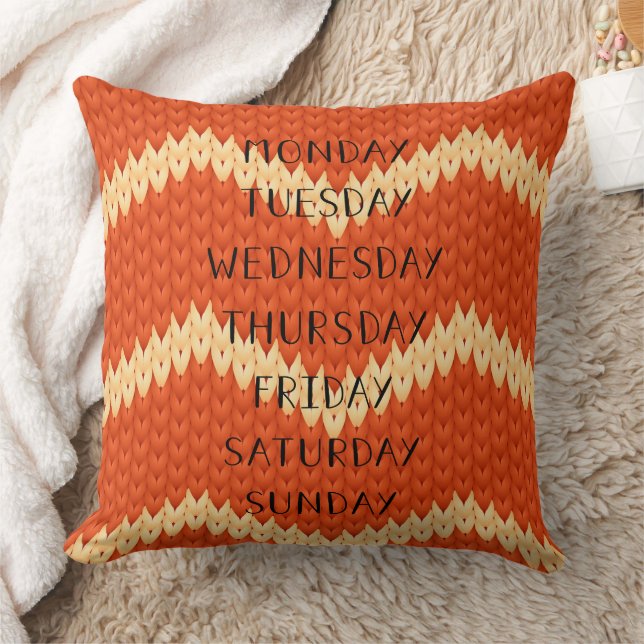 Colourful Days of the Week Pattern Cushion (Blanket)