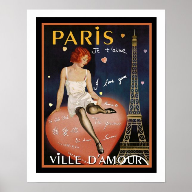 Colourful Deco Paris Travel Poster 16 x 20 (Front)