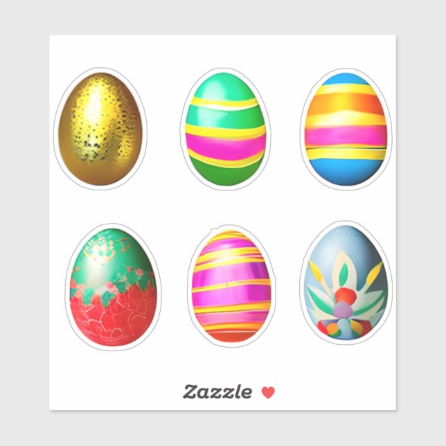 Colourful Decorated  Easter Eggs  (Sheet)