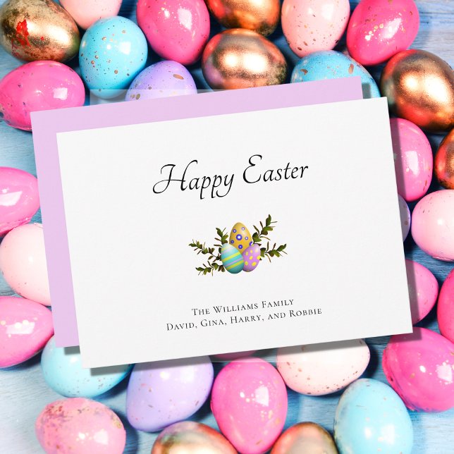 Colourful Decorated Easter Eggs Botanical    Holiday Card (Creator Uploaded)