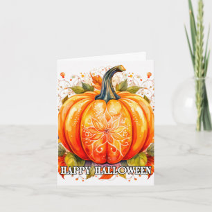 Colourful Decoration Autumn Halloween Pumpkin Card