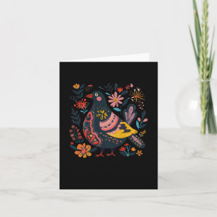 Colourful Decorative Bird Illustration Surrounded Card