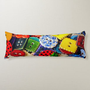 Colourful Decorative Buttons Body Cushion