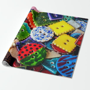 Colourful Decorative Buttons Wrapping Paper