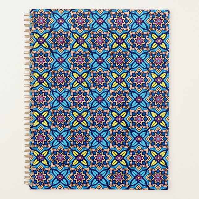 Colourful Decorative Floral Pattern Planner (Front)
