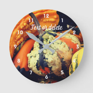Colourful Decorative Gourds Personalised Round Clock