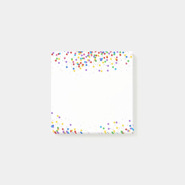 Colourful Decorative Round Confetti Post-it Notes (Front)