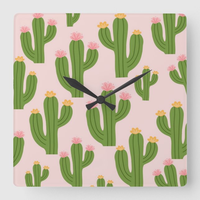 Colourful decorative square clock (Front)