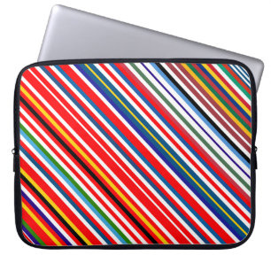 Colourful decorative stripes laptop sleeve