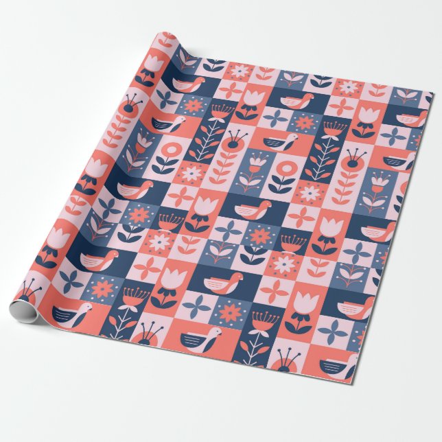 Colourful Decorative Wrapping Paper (Unrolled)