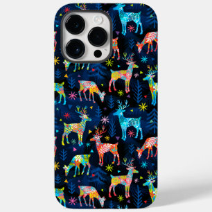 Colourful Deer Chrismas Tree Forest Star Snowflake Case-Mate iPhone 14 Pro Max Case