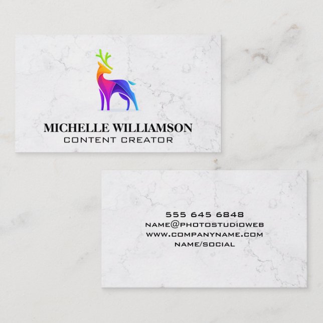 Colourful Deer Logo Business Card (Front/Back)