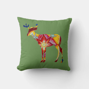 Colourful Deer Throw Cushion 41 x 41 cm