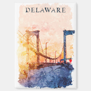 Colourful Delaware USA Vintage Travel Magnet