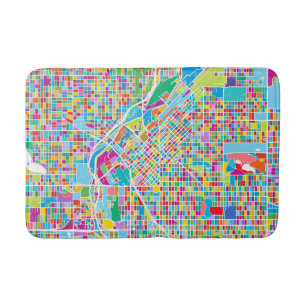 Colourful Denver Map Bath Mat