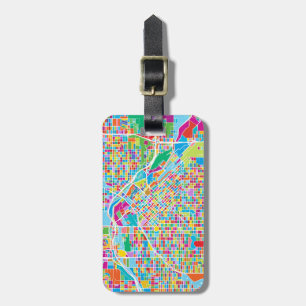 Colourful Denver Map Luggage Tag