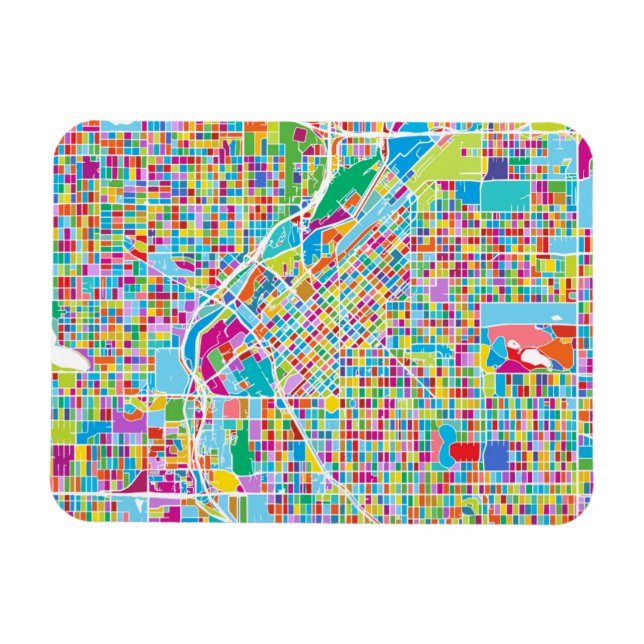 Colourful Denver Map Magnet (Horizontal)