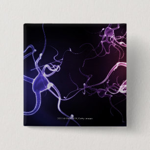 Colourful depiction of neurons 15 cm square badge