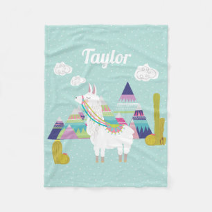 Colourful Desert Alpaca Personalised Fleece Blanke