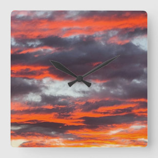 Colourful Desert Sky Photo Square Wall Clock