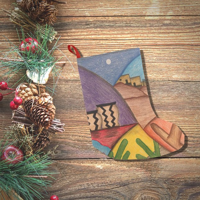 Colourful Desert Southwest Cactus Small Christmas Stocking (Creator Uploaded)