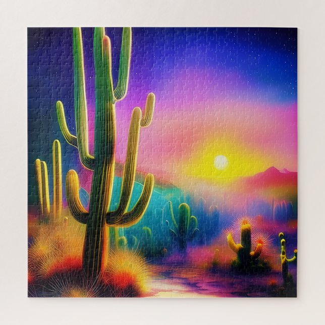 Colourful desert sunset  jigsaw puzzle (Vertical)