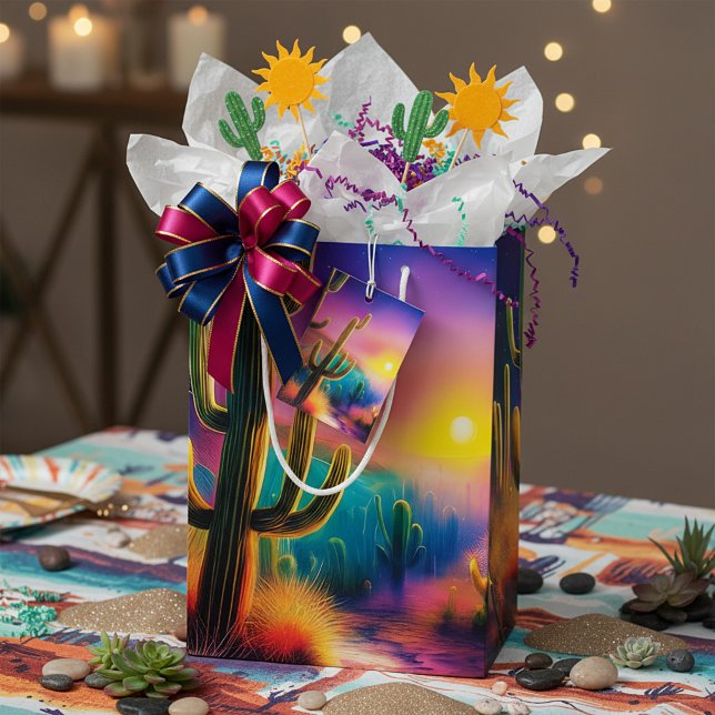 Colourful desert sunset  medium gift bag (Creator Uploaded)