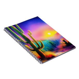 Colourful desert sunset  notebook