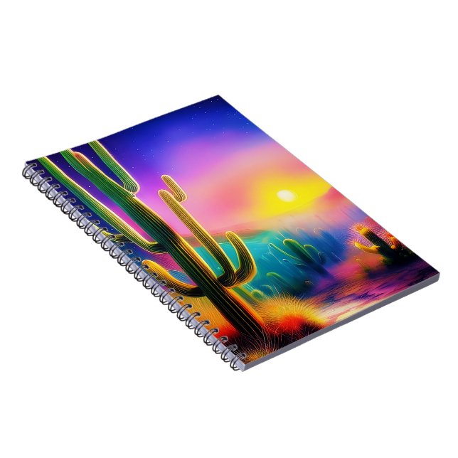 Colourful desert sunset  notebook (Right Side)