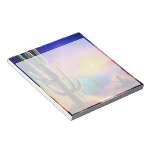 Colourful desert sunset notepad
