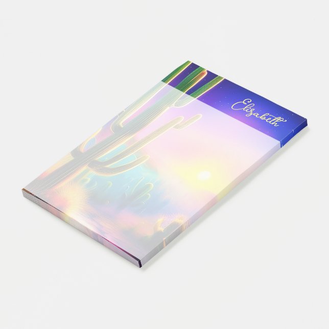 Colourful desert sunset personalised post-it notes (Angled)
