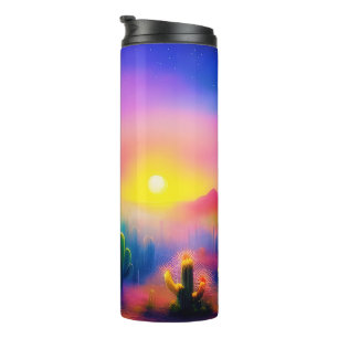 Colourful desert sunset  thermal tumbler
