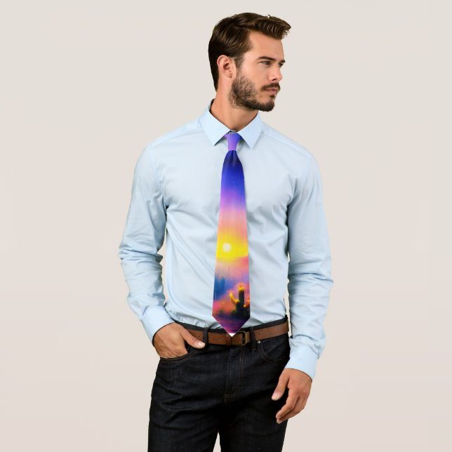 Colourful desert sunset  tie (In Situ)