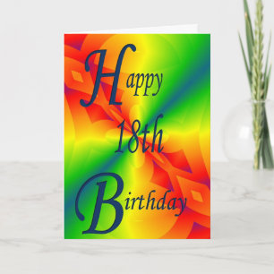 Colourful Design 18th Birthday Card