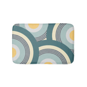 Colourful design circles and polka dots decoration bath mat
