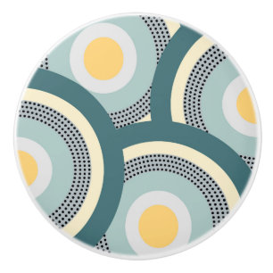 Colourful design circles and polka dots decoration ceramic knob
