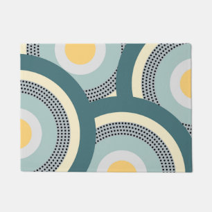 Colourful design circles and polka dots decoration doormat
