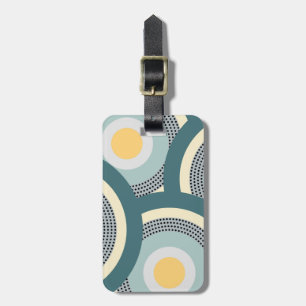 Colourful design circles and polka dots decoration luggage tag