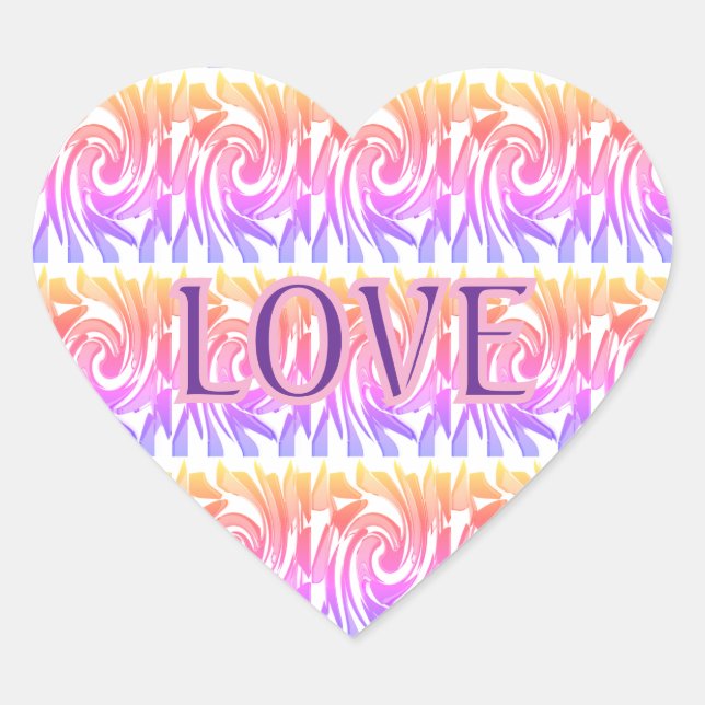 Colourful Design Heart Stickers (Front)