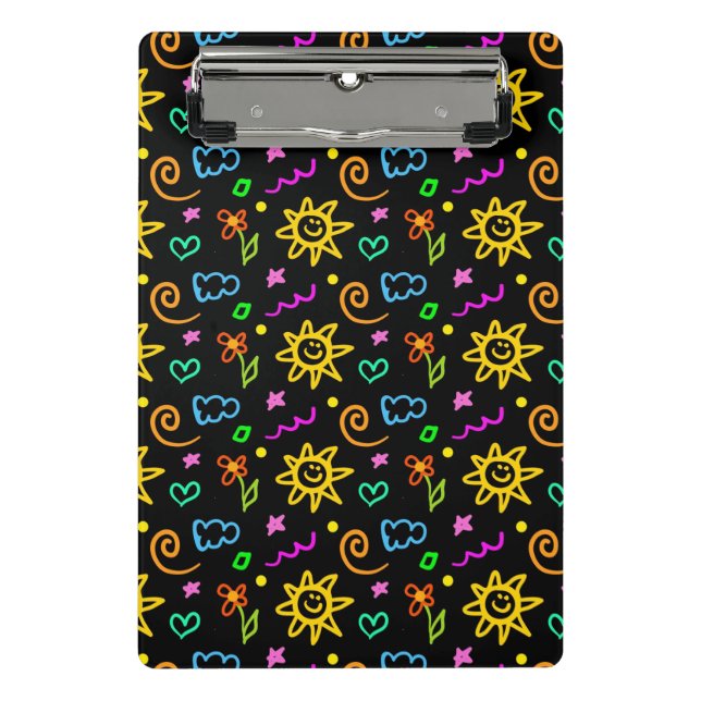Colourful design of background for kids mini clipboard (Front)