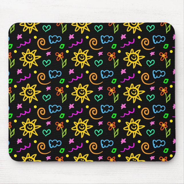 Colourful design of background for kids mouse pad (Front)