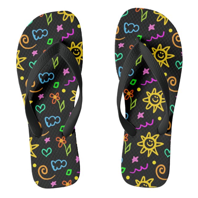 Colourful design of background for kids thongs (Footbed)