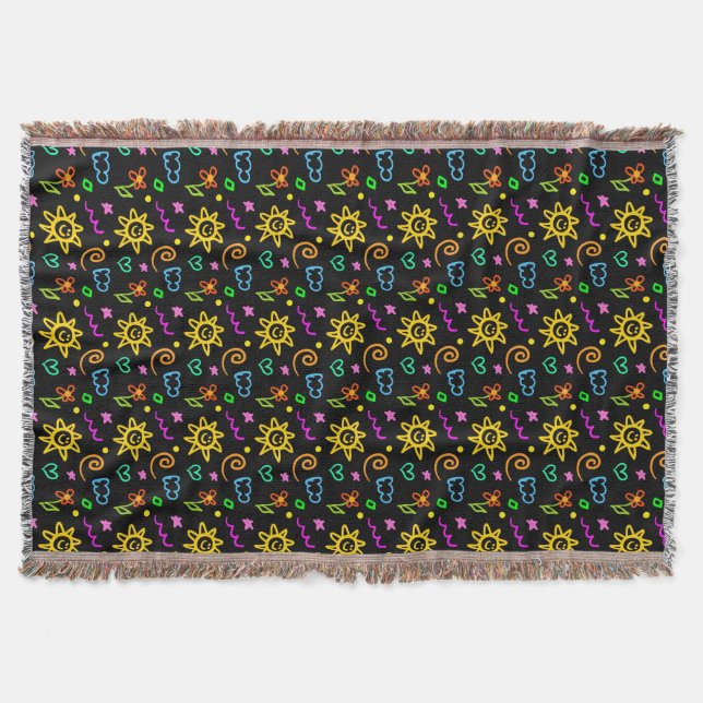 Colourful design of background for kids throw blanket (Front)