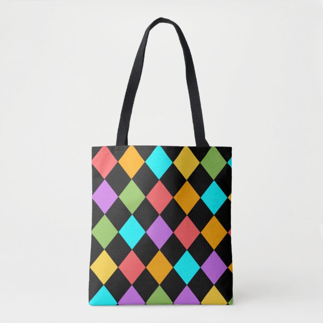 Colourful Design pattern Shoulder Tote Bag (Front)