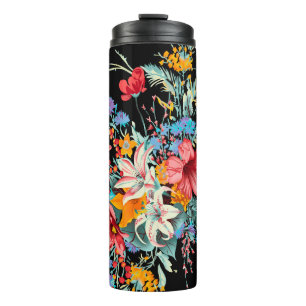 colourful design with flowerbackground, flower, bo thermal tumbler