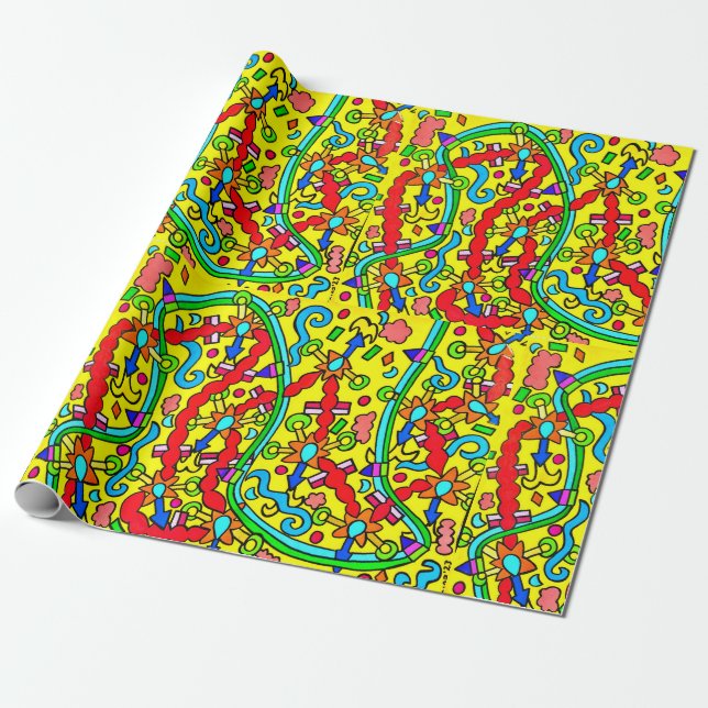 Colourful Design Wrapping Paper by Tamara Diaz Art (Unrolled)